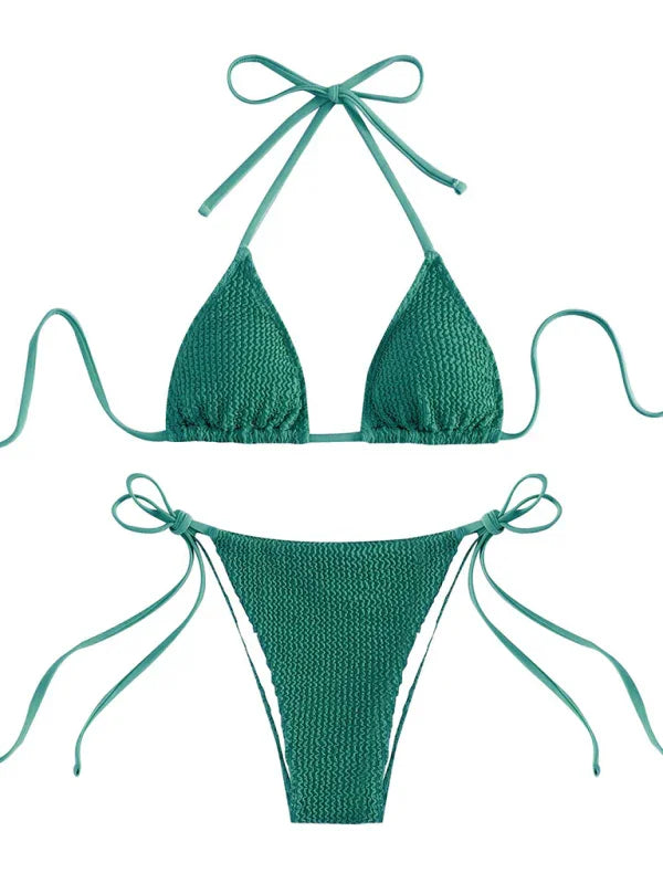 Women Pink String Bikini Set