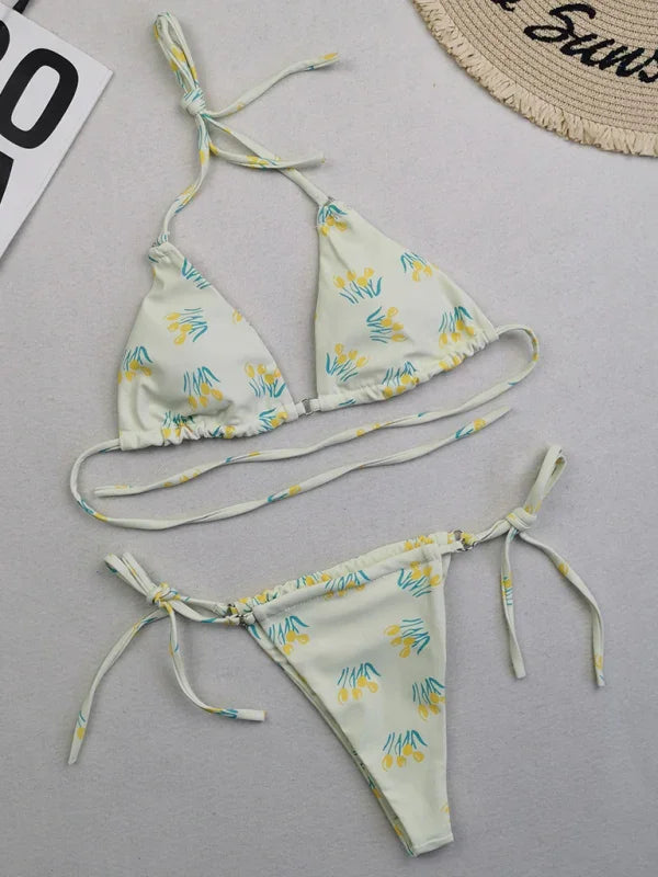 Women Polka Dot String Bikini Set