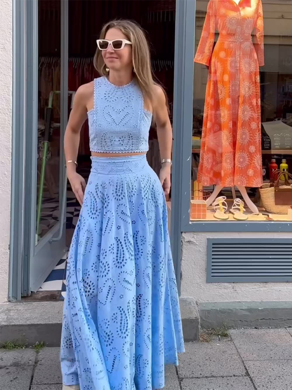 Casual Textured Sleeveless Maxi Dress