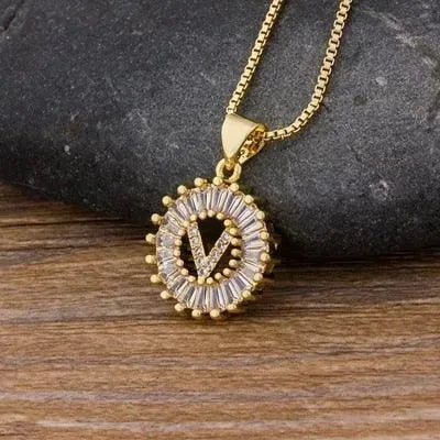 Initial Letter Charm Pendant Necklace - Pendant Necklace - LeStyleParfait