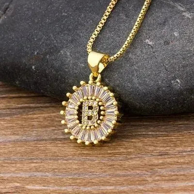Initial Letter Charm Pendant Necklace - Pendant Necklace - LeStyleParfait