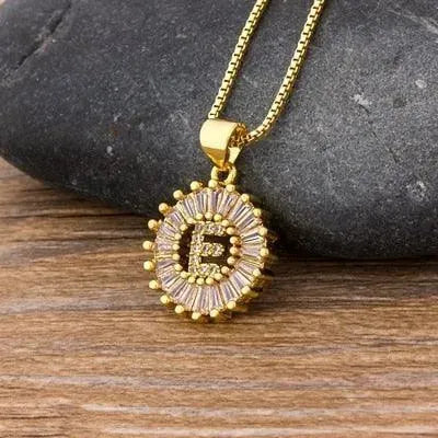 Initial Letter Charm Pendant Necklace - Pendant Necklace - LeStyleParfait