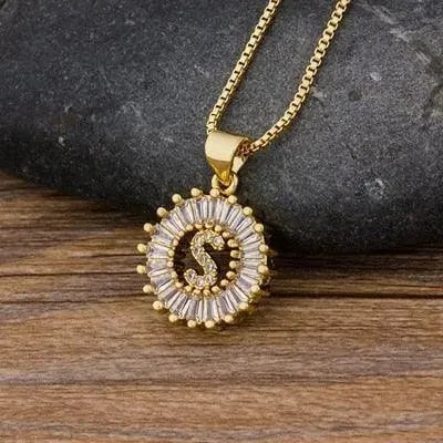Initial Letter Charm Pendant Necklace - Pendant Necklace - LeStyleParfait