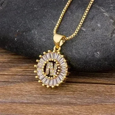 Initial Letter Charm Pendant Necklace - Pendant Necklace - LeStyleParfait