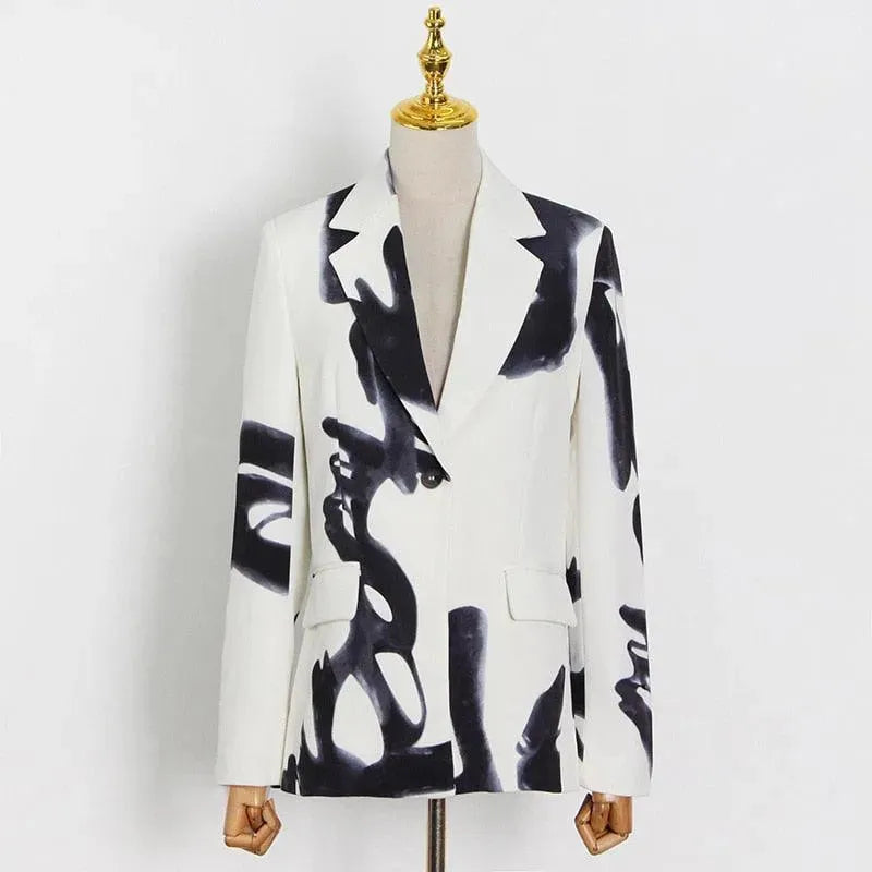 Ink Print Retro Style Pantsuit - Pantsuit - LeStyleParfait