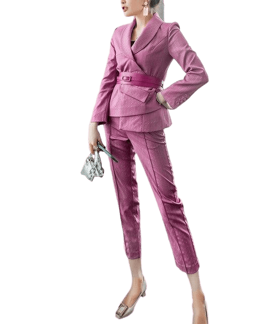 Irregular Blazer Women Pantsuit - Women Pant Suit - LeStyleParfait