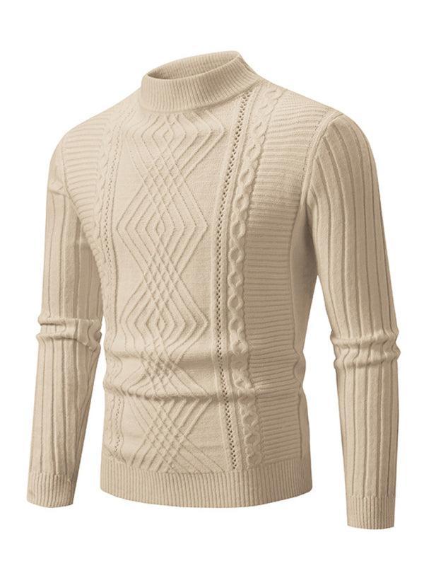 Jacquard Knitted Cashmere Men Pullover Sweater - Pullover Sweater - LeStyleParfait