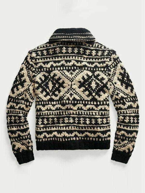 Jacquard Knitted Men Cardigan Sweater - Cardigan Sweater - LeStyleParfait