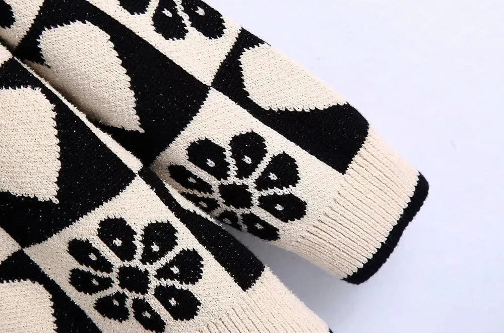 Jacquard Loose Cardigan Sweaters For Women - Cardigan Sweater - LeStyleParfait