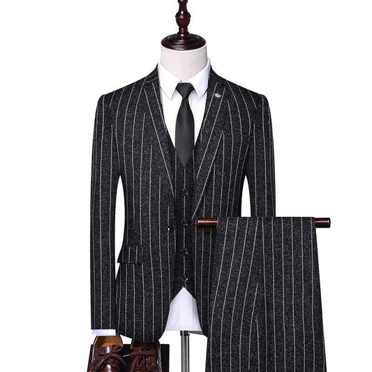 Jojo Style Pinstripes Business Suit - Three Piece Suit - LeStyleParfait