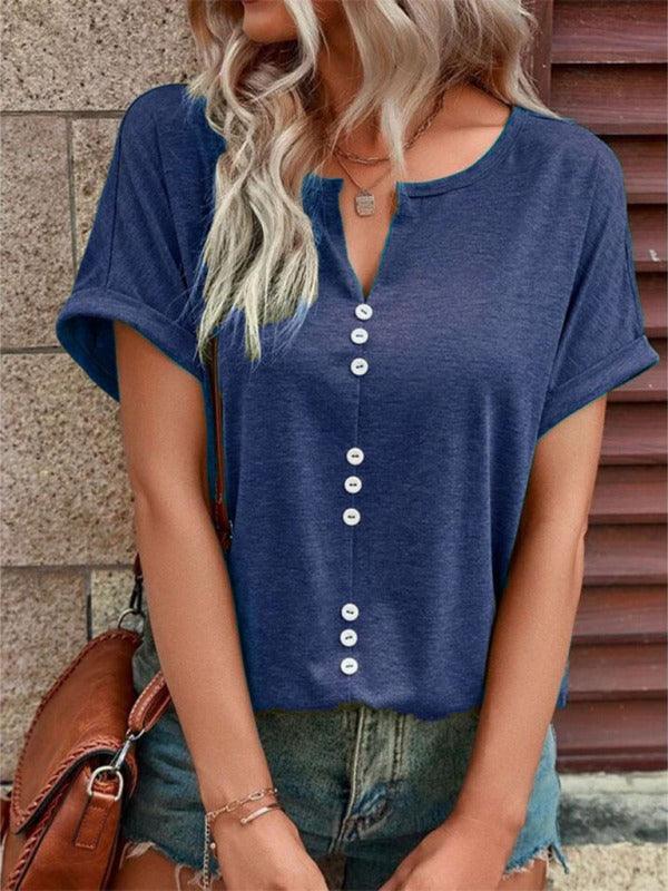 Knitted Casual V-Neck Top - Women Tops - LeStyleParfait