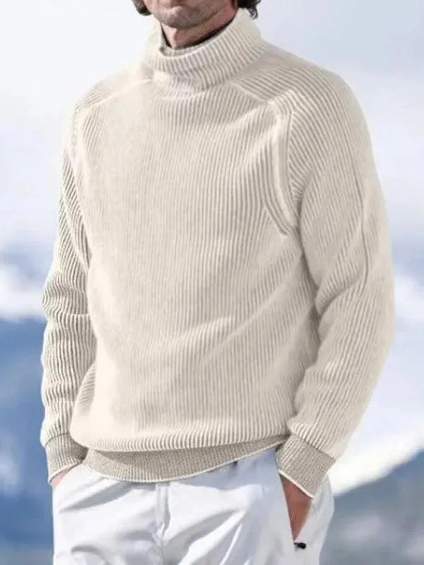 Knitted Men Turtleneck Sweater - Pullover Sweater - LeStyleParfait