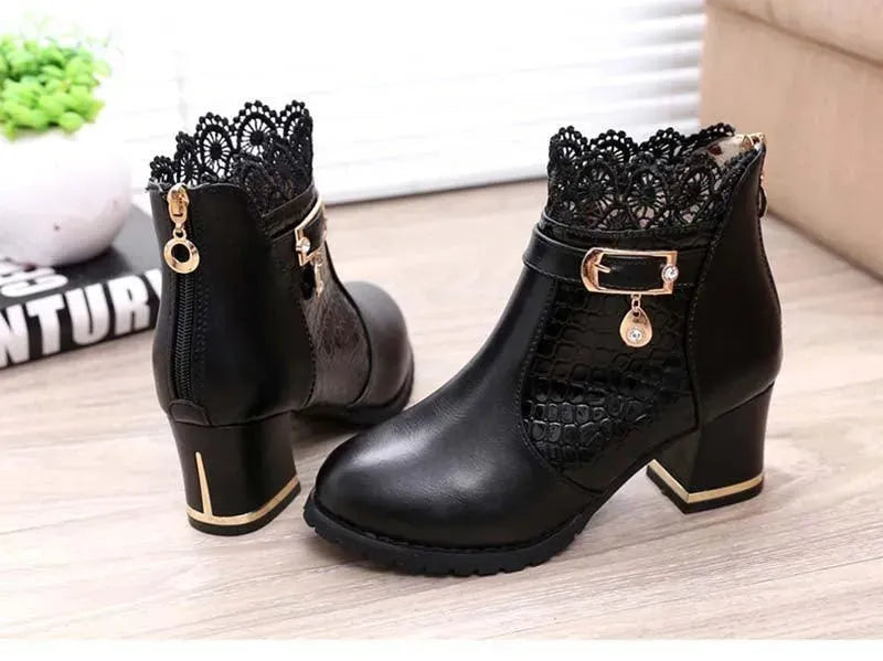 Lace Ankle Woman Boots - Boots - LeStyleParfait