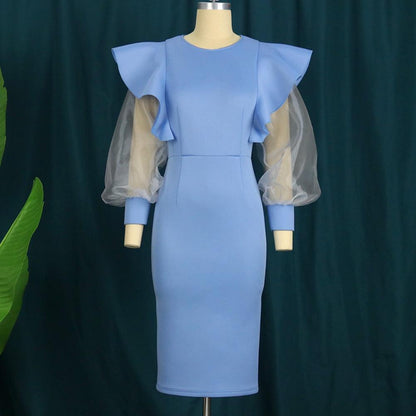 Lace Sleeve Bodycon Party Dress - Dress - LeStyleParfait