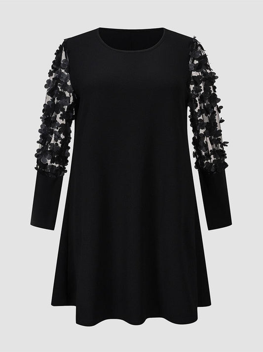 Lace Sleeves Party Dress - Black - Dress - LeStyleParfait