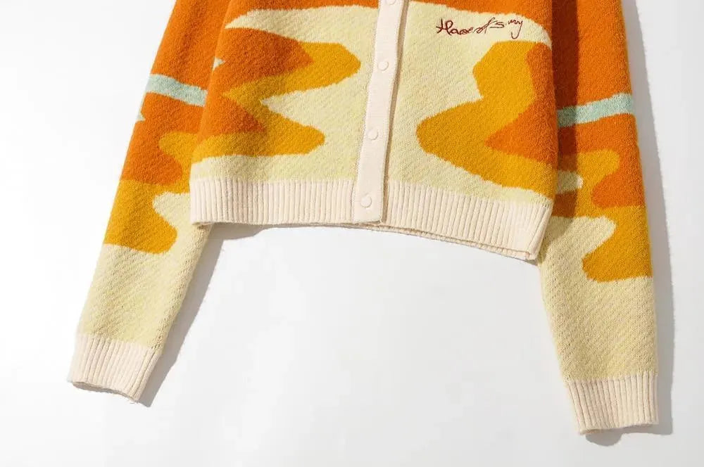 Landscape Crop Cardigan Sweater For Women - Cardigan Sweater - LeStyleParfait