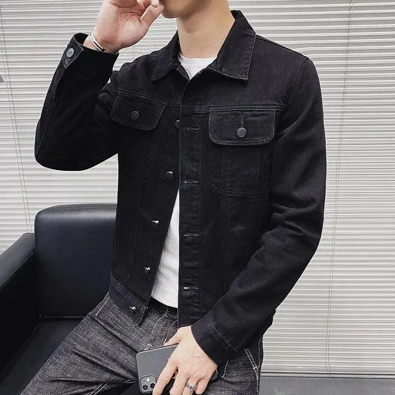 Lapel Denim Jacket Men - Casual Jacket - LeStyleParfait