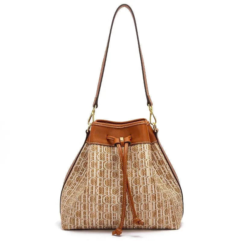 Letters Drawstring Bucket Shoulder Bag - Shoulder Bag - LeStyleParfait