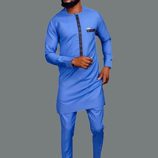 Light Blue African Clothing Set for Men - Clothing Set - LeStyleParfait