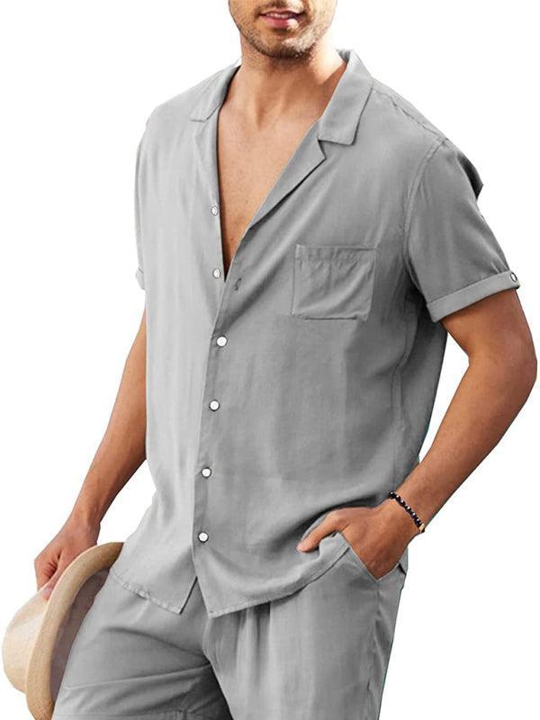 Linen Men Shorts Outfit Set - Clothing Set - LeStyleParfait