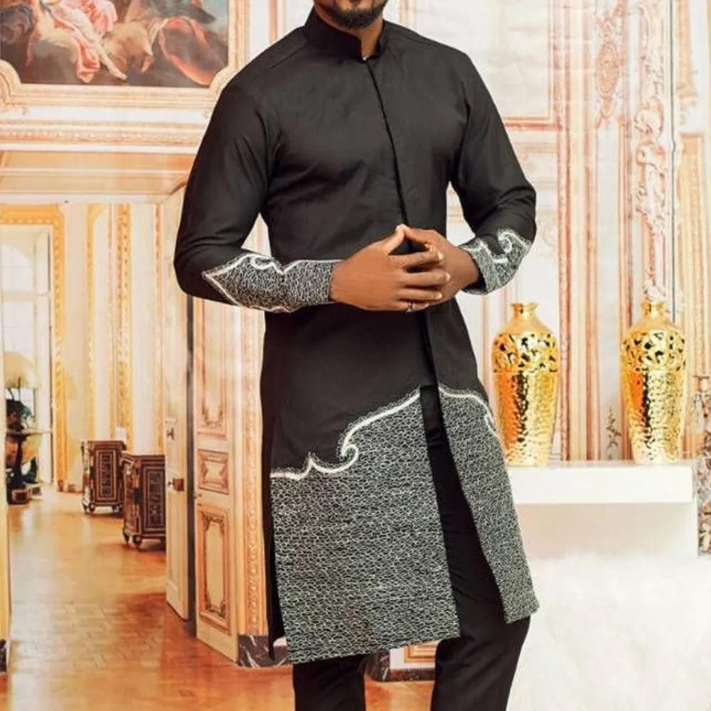 Long Black African Clothing Outfit Set - Clothing Set - LeStyleParfait