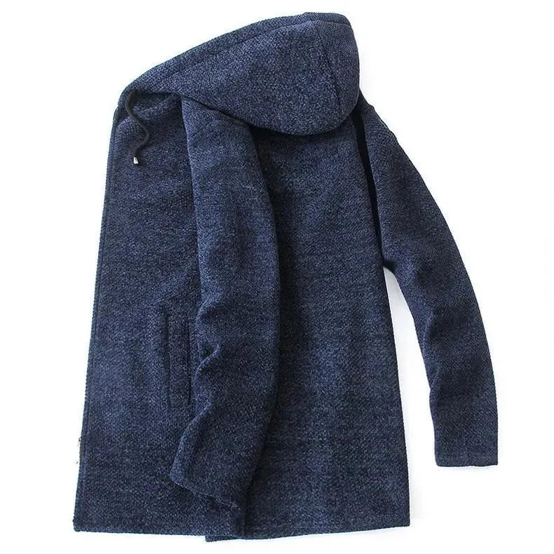 Long Hooded Cardigan Sweater For Men - Cardigan Sweater - LeStyleParfait