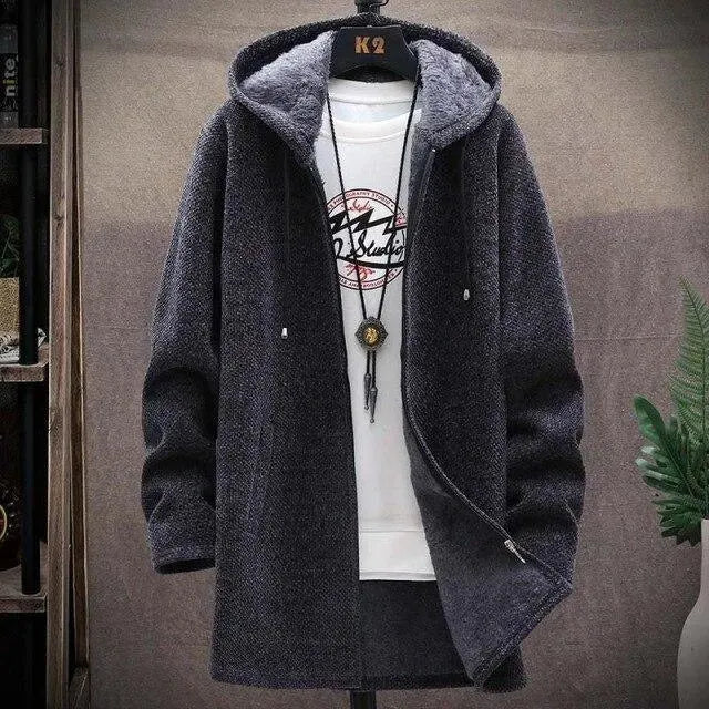 Long Hooded Cardigan Sweater For Men - Cardigan Sweater - LeStyleParfait