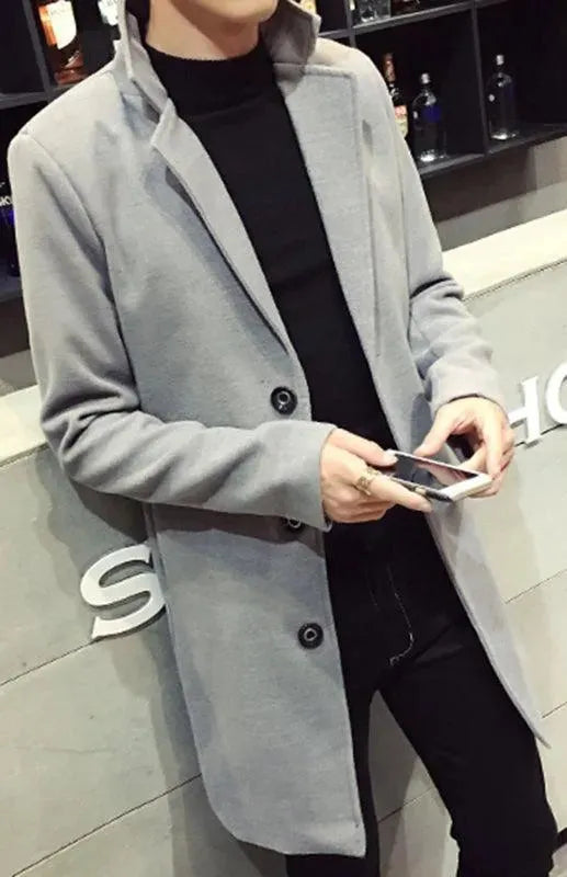 Long Woolen Men Winter Coat - Winter Coat - LeStyleParfait