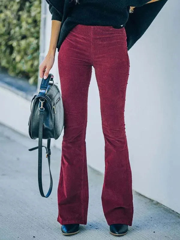 Loose Corduroy Flared Women Pants - Women Pants - LeStyleParfait