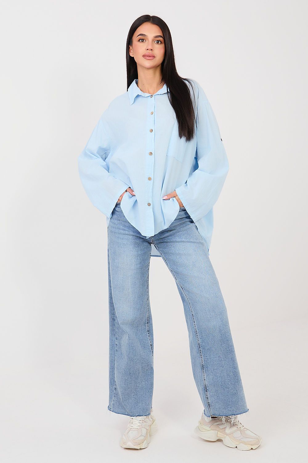 Loose Cotton Button Pocket Shirt-Women's Shirts-LeStyleParfait