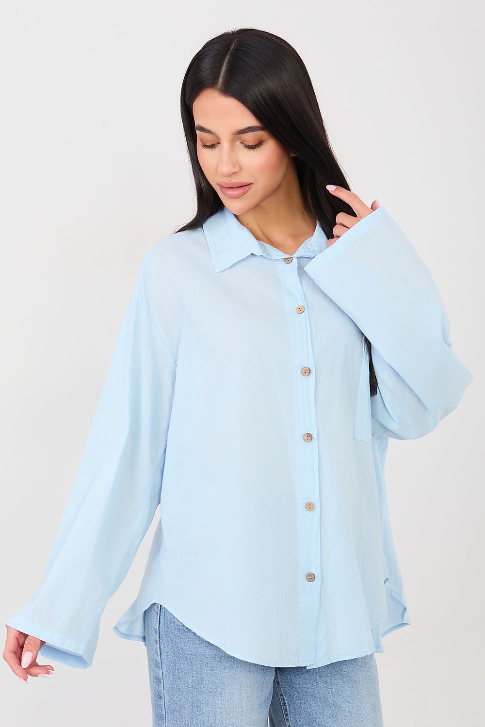 Loose Cotton Button Pocket Shirt-Women's Shirts-LeStyleParfait