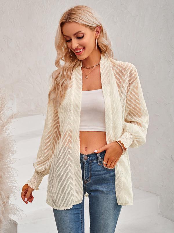 Loose Jacquard Women Cardigan Sweater - Cardigan Sweater - LeStyleParfait