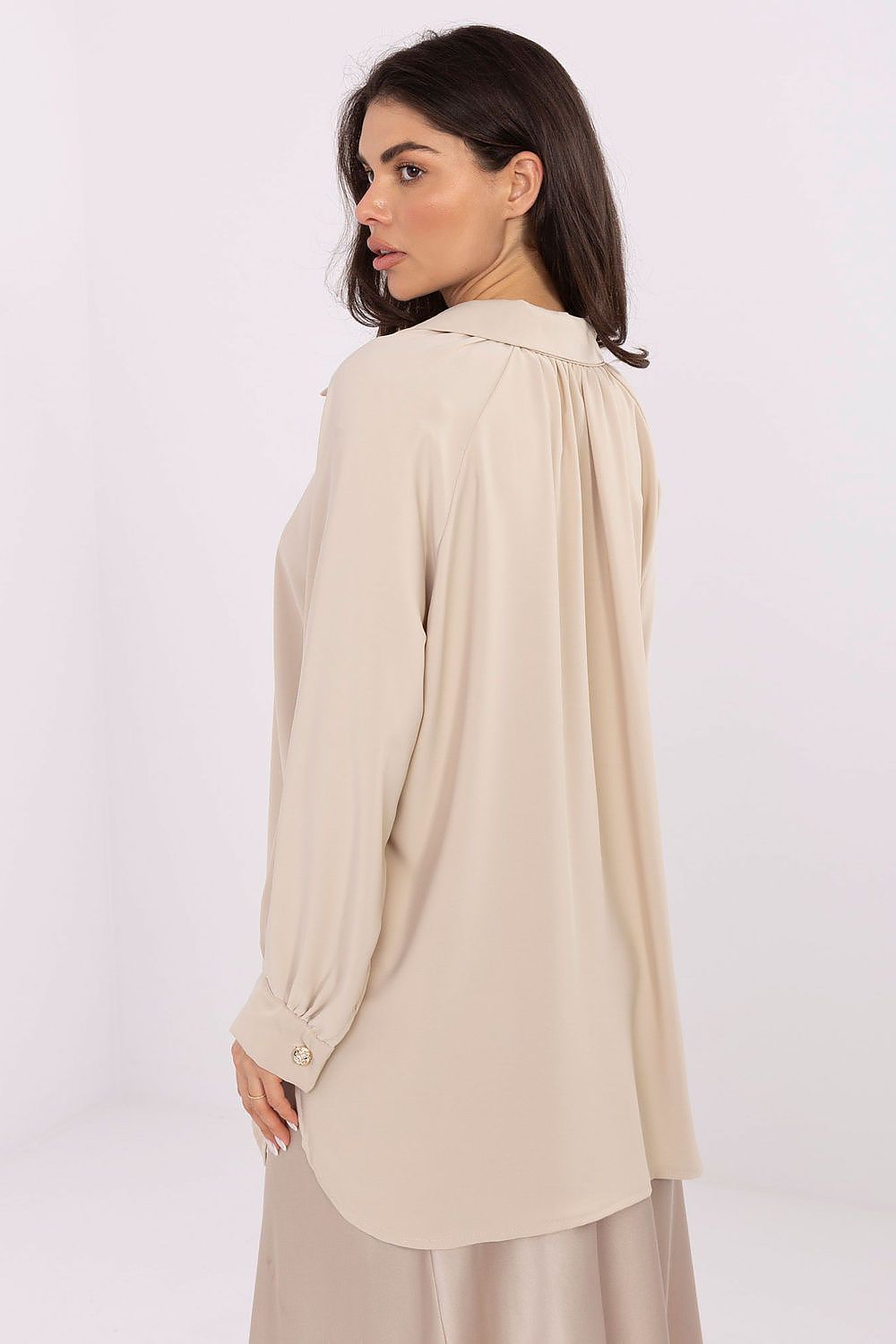 Loose Long Tunic Office Shirt-Women's Shirts-LeStyleParfait