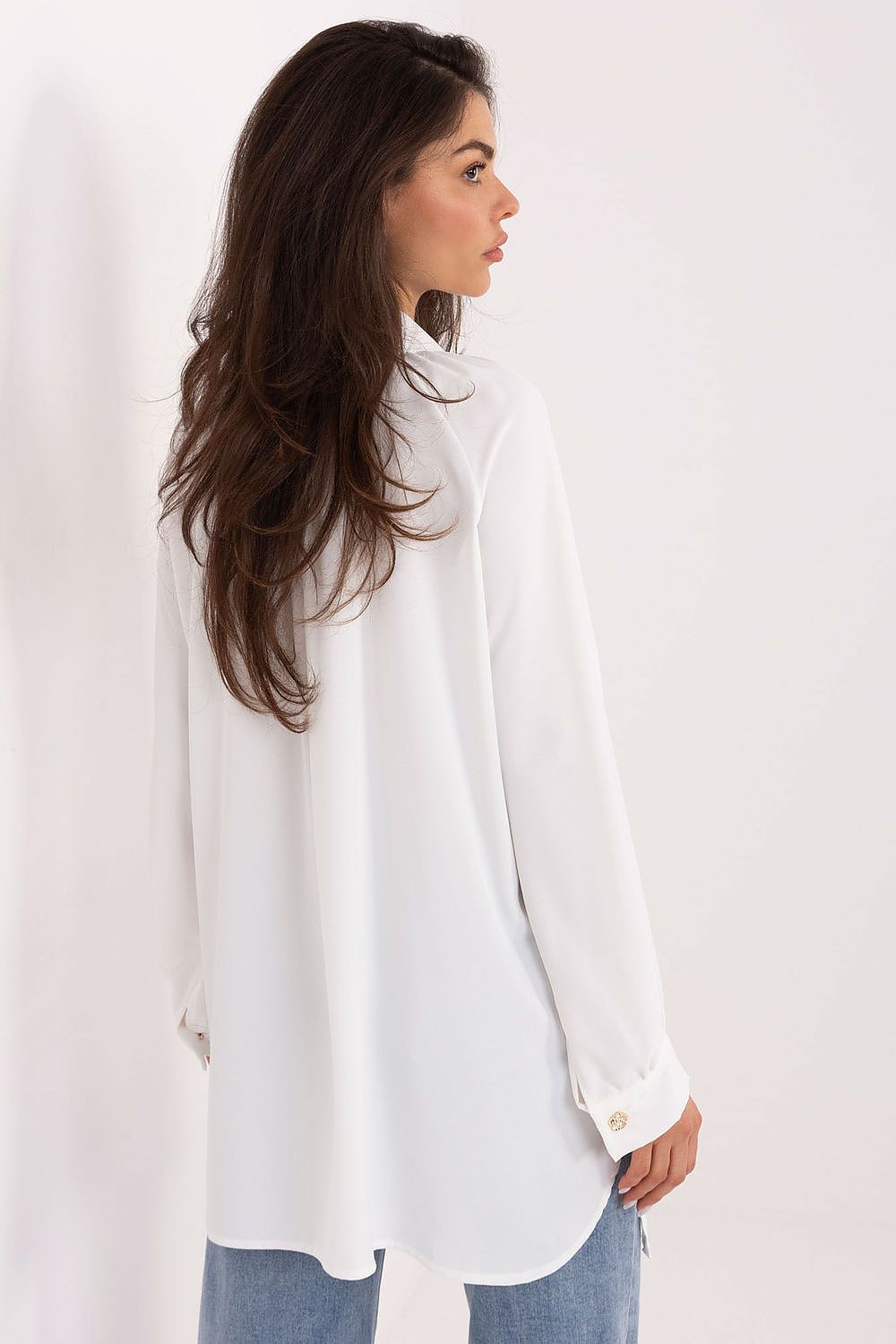 Loose Long Tunic Office Shirt-Women's Shirts-LeStyleParfait