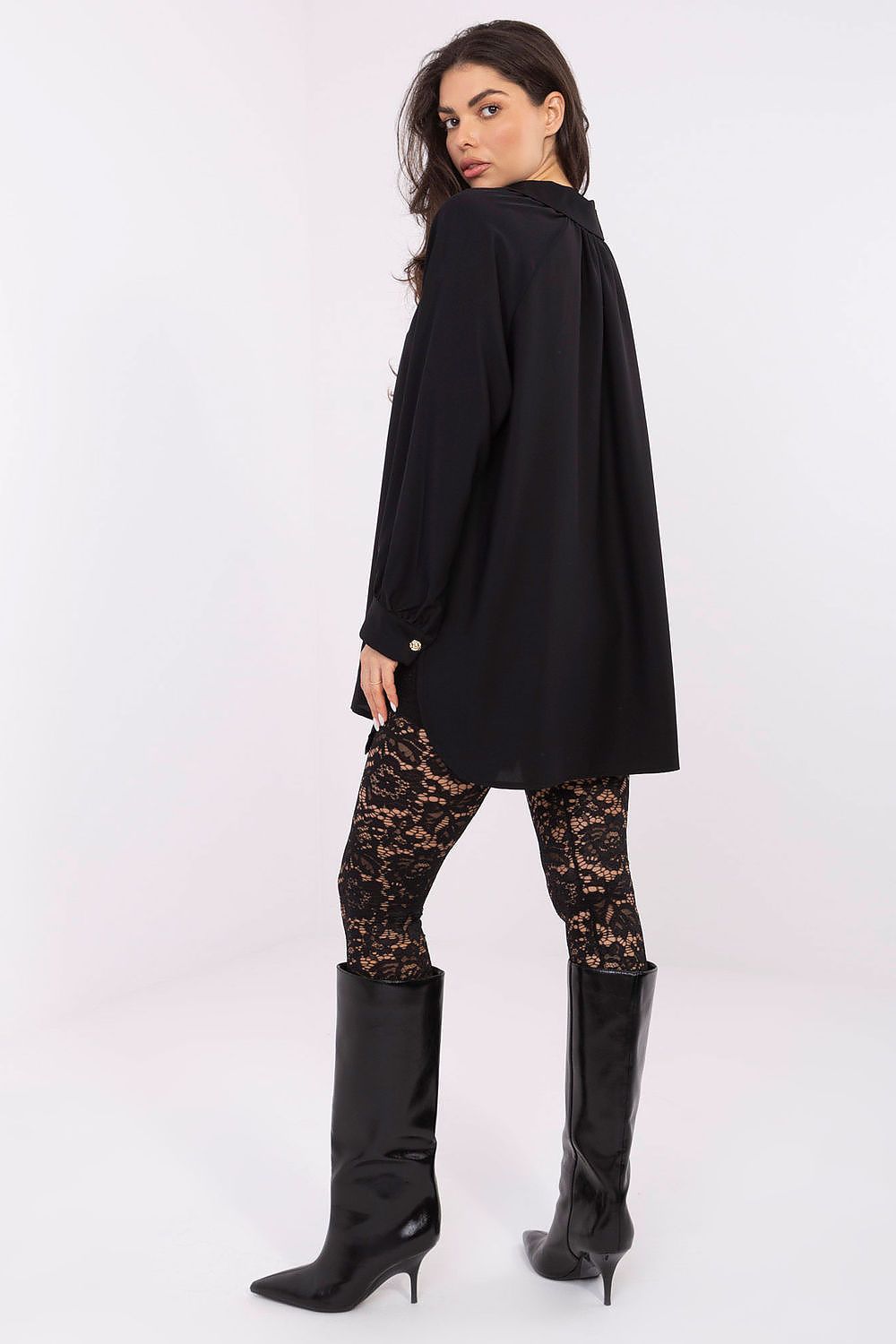 Loose Long Tunic Office Shirt-Women's Shirts-LeStyleParfait