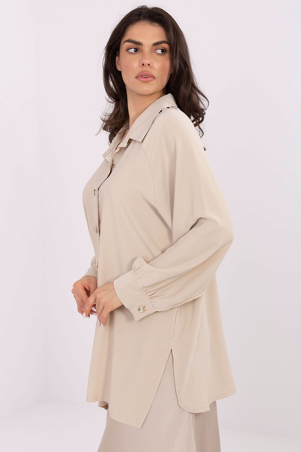Loose Long Tunic Office Shirt-Women's Shirts-LeStyleParfait