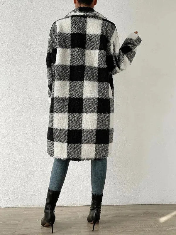 Loose Plaid Women Winter Shirt - Shirt Jacket - LeStyleParfait