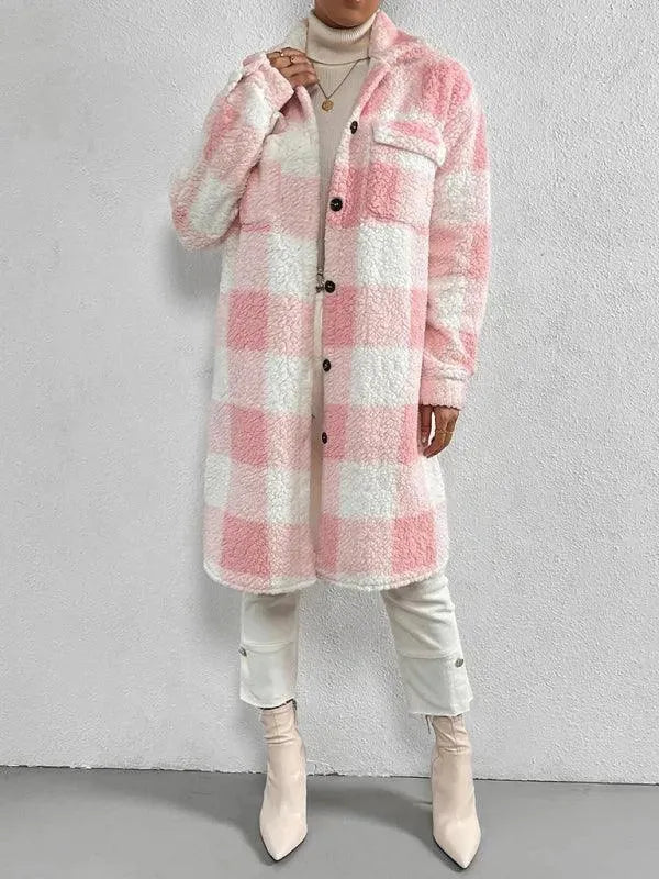 Loose Plaid Women Winter Shirt - Shirt Jacket - LeStyleParfait