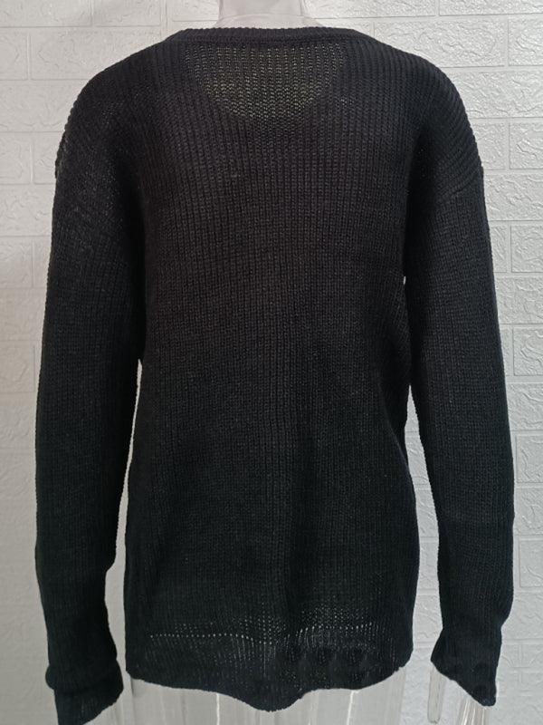 Loose Round Neck Men Pullover Sweater - Pullover Sweater - LeStyleParfait