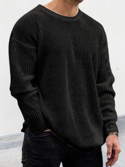 Loose Round Neck Men Pullover Sweater - Pullover Sweater - LeStyleParfait