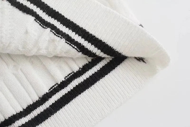 Loose Striped Cardigan Sweaters For Women - Cardigan Sweater - LeStyleParfait