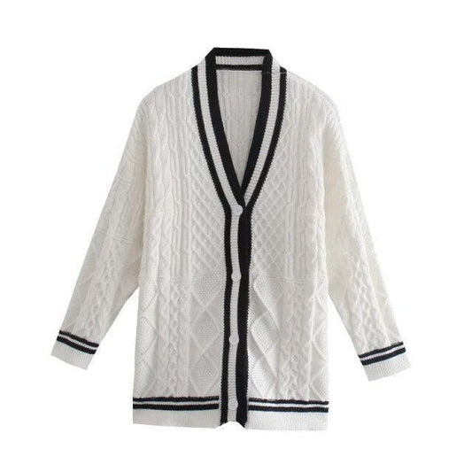 Loose Striped Cardigan Sweaters For Women - Cardigan Sweater - LeStyleParfait