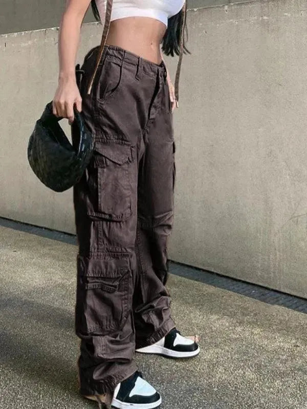 Loose Wide Leg Women Cargo Pants - Women Pants - LeStyleParfait