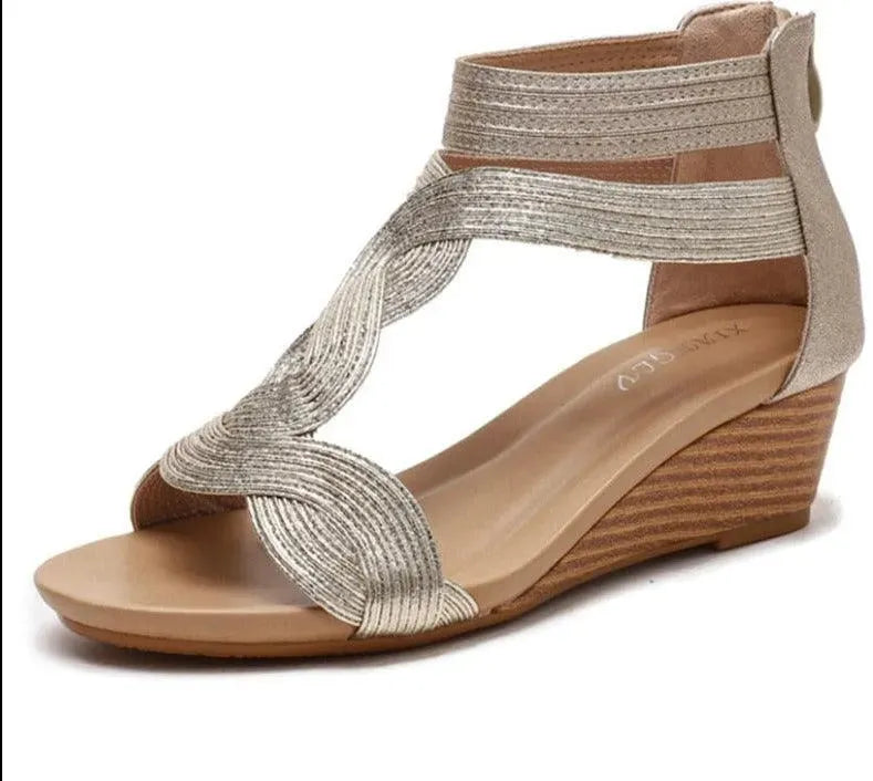 Low Heel Wedge Sandal Shoes - Wedge Shoes - LeStyleParfait