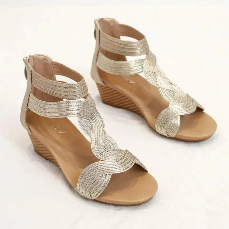 Low Heel Wedge Sandal Shoes - Wedge Shoes - LeStyleParfait