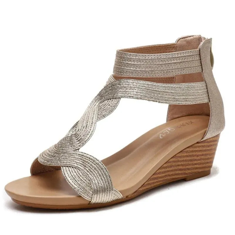 Low Heel Wedge Sandal Shoes - Wedge Shoes - LeStyleParfait