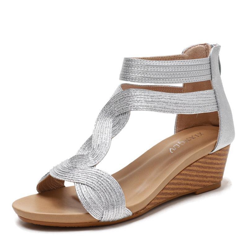 Low Heel Wedge Sandal Shoes - Wedge Shoes - LeStyleParfait