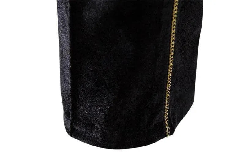 Luxury Gold Stripes Velvet Suit - Velvet Suit - LeStyleParfait