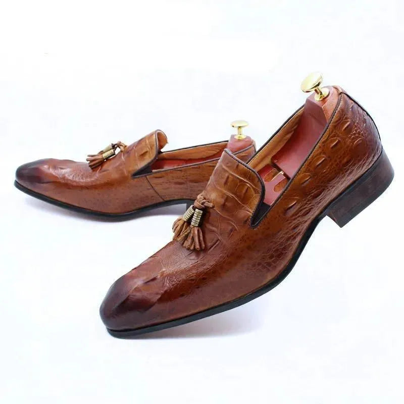 Luxury Leather Loafer Shoes With Tassels - Loafer Shoes - LeStyleParfait