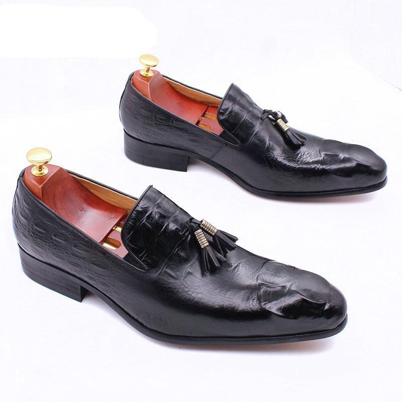 Luxury Leather Loafer Shoes With Tassels - Loafer Shoes - LeStyleParfait